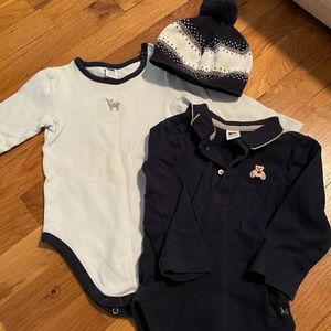 Janie & Jack Bundle (top & beanie)